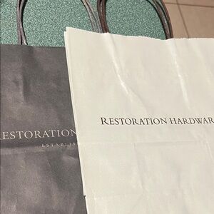 Restoration Hardware Black and Cream shopping Bags